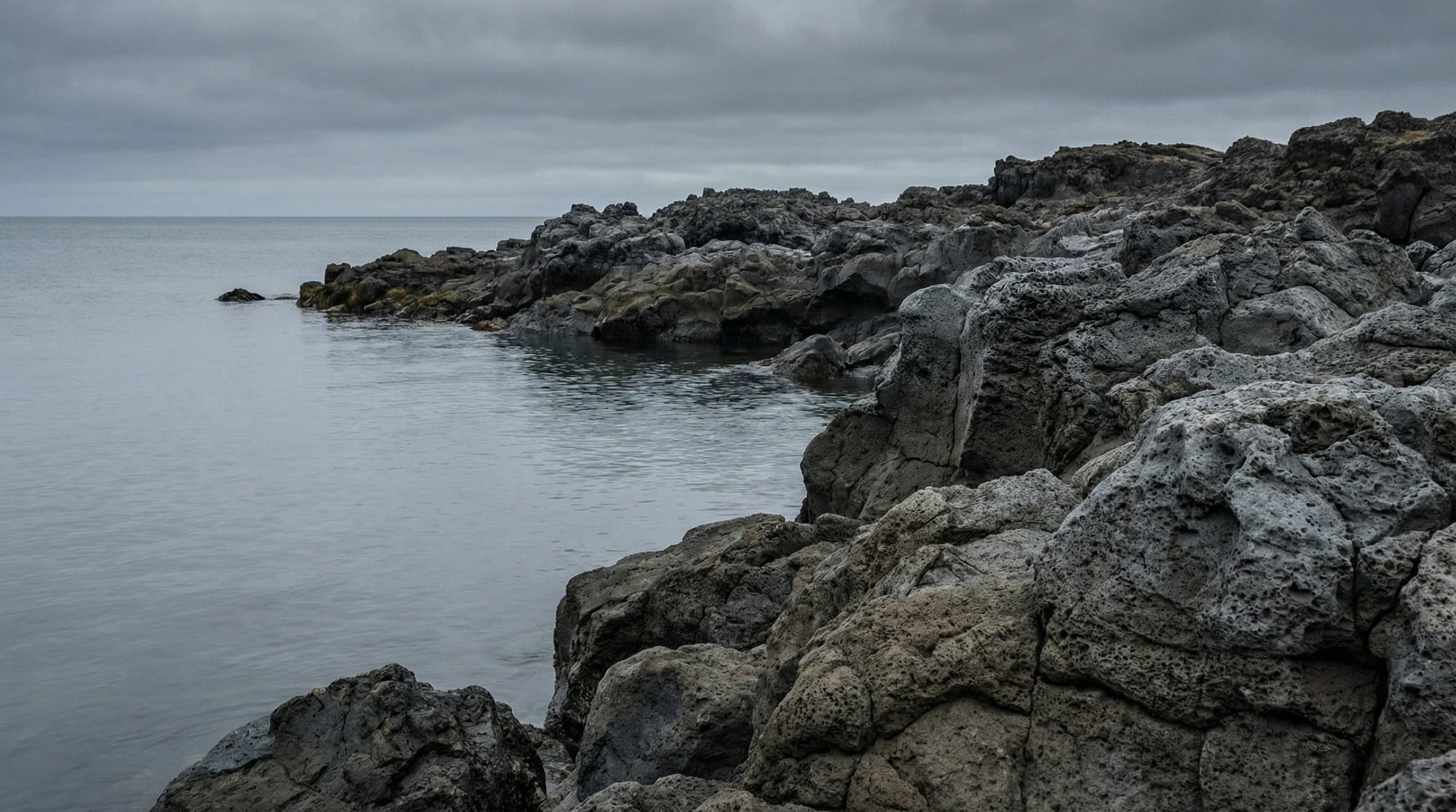 Volcanic landscape with oceean 