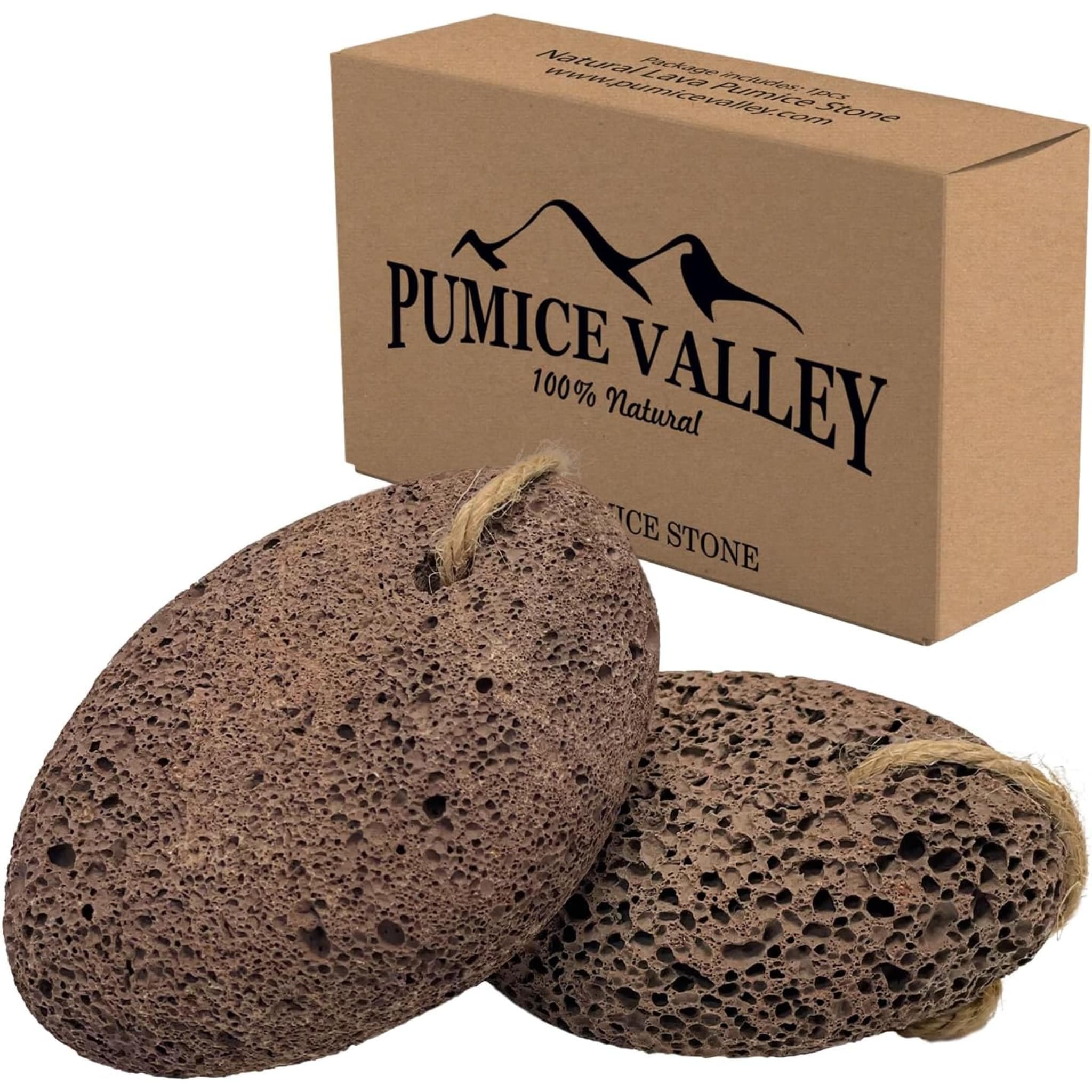 Two natural volcanic lava pumice stones for feet exfoliation