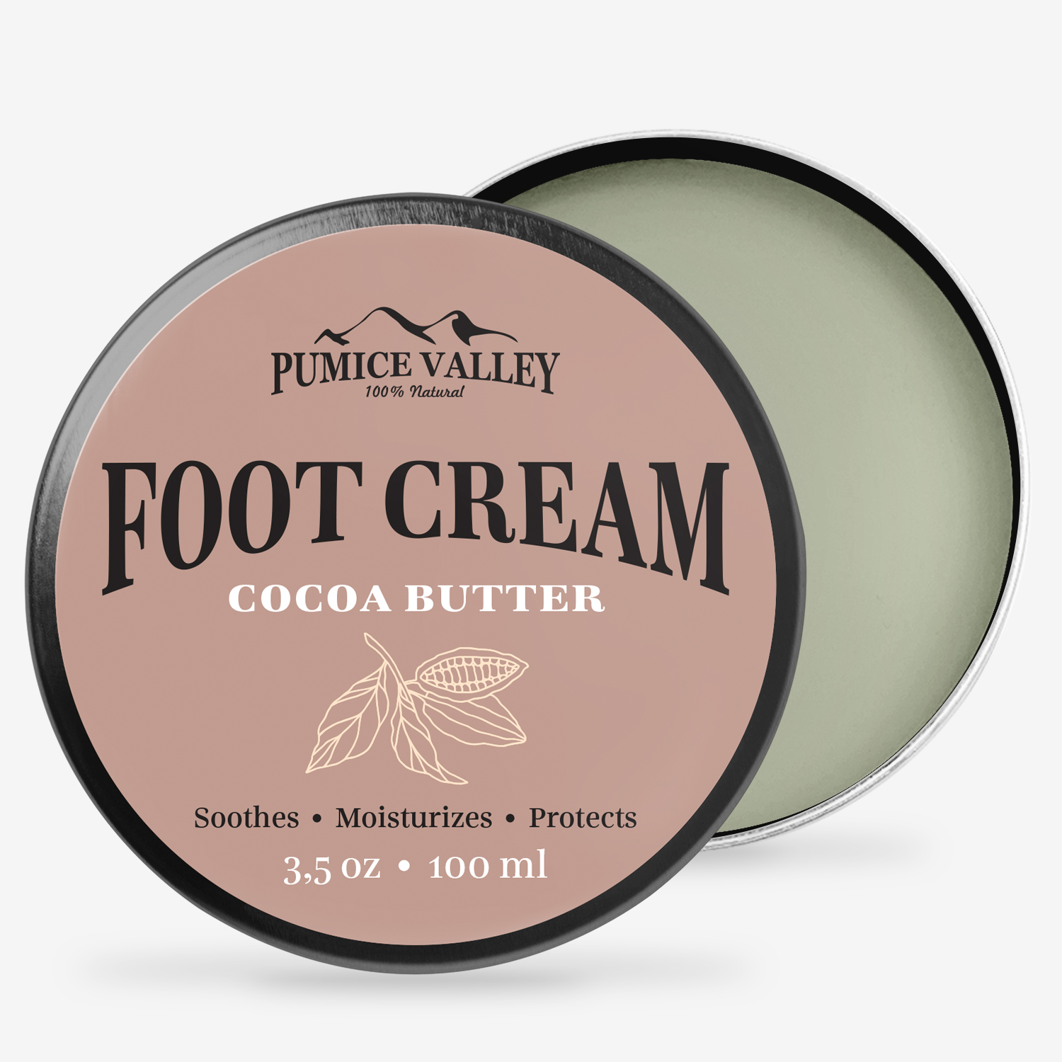 Pumice Valley Natural Foot Cream Cocoa Butter for Dry Cracked Heels and Feet