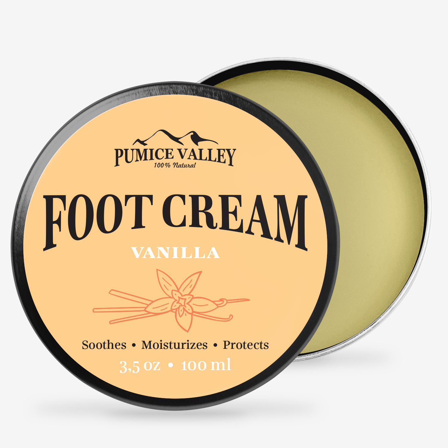 Pumice Valley Natural Foot Cream Vanilla for Dry Cracked Heels and Feet