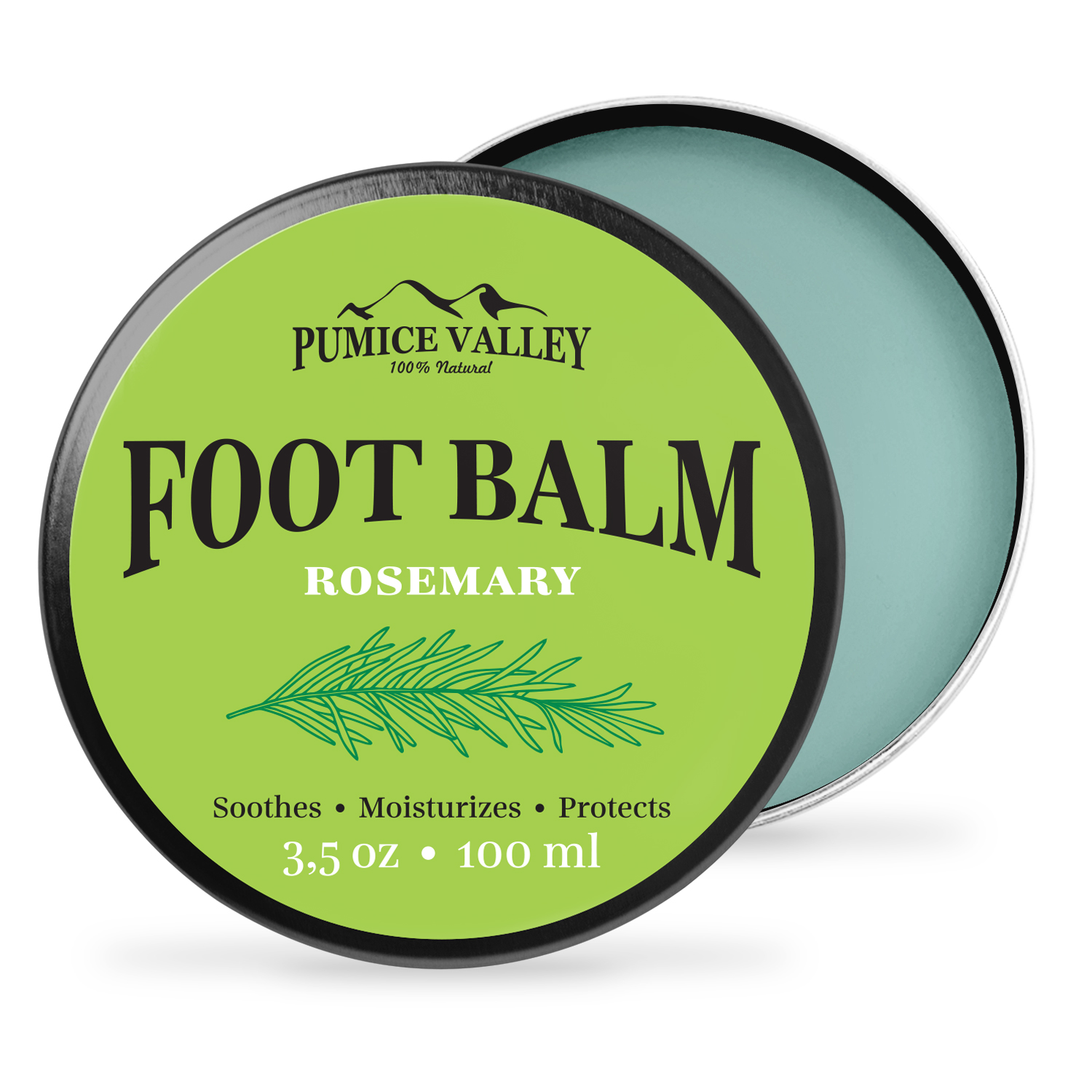 Pumice Valley Natural Foot Balm Rosemary for Dry Cracked Heels and Feet