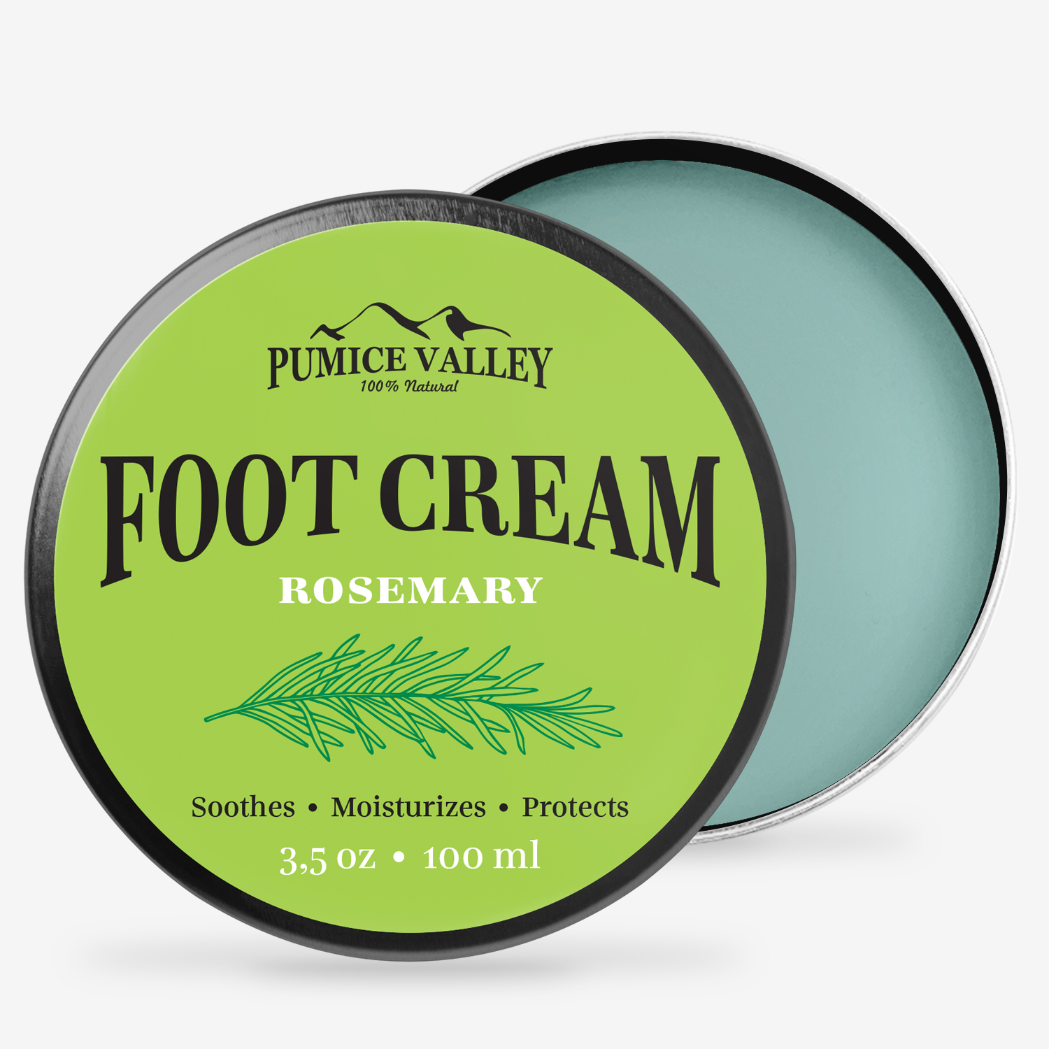 Pumice Valley Natural Foot Cream Rosemary for Dry Cracked Heels and Feet