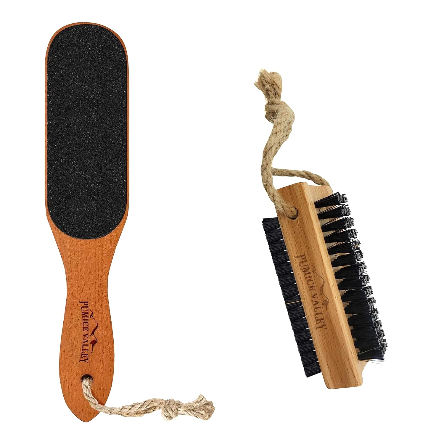 Wooden Cleaning Finger Nail Brush & Pumice Stone Foot File